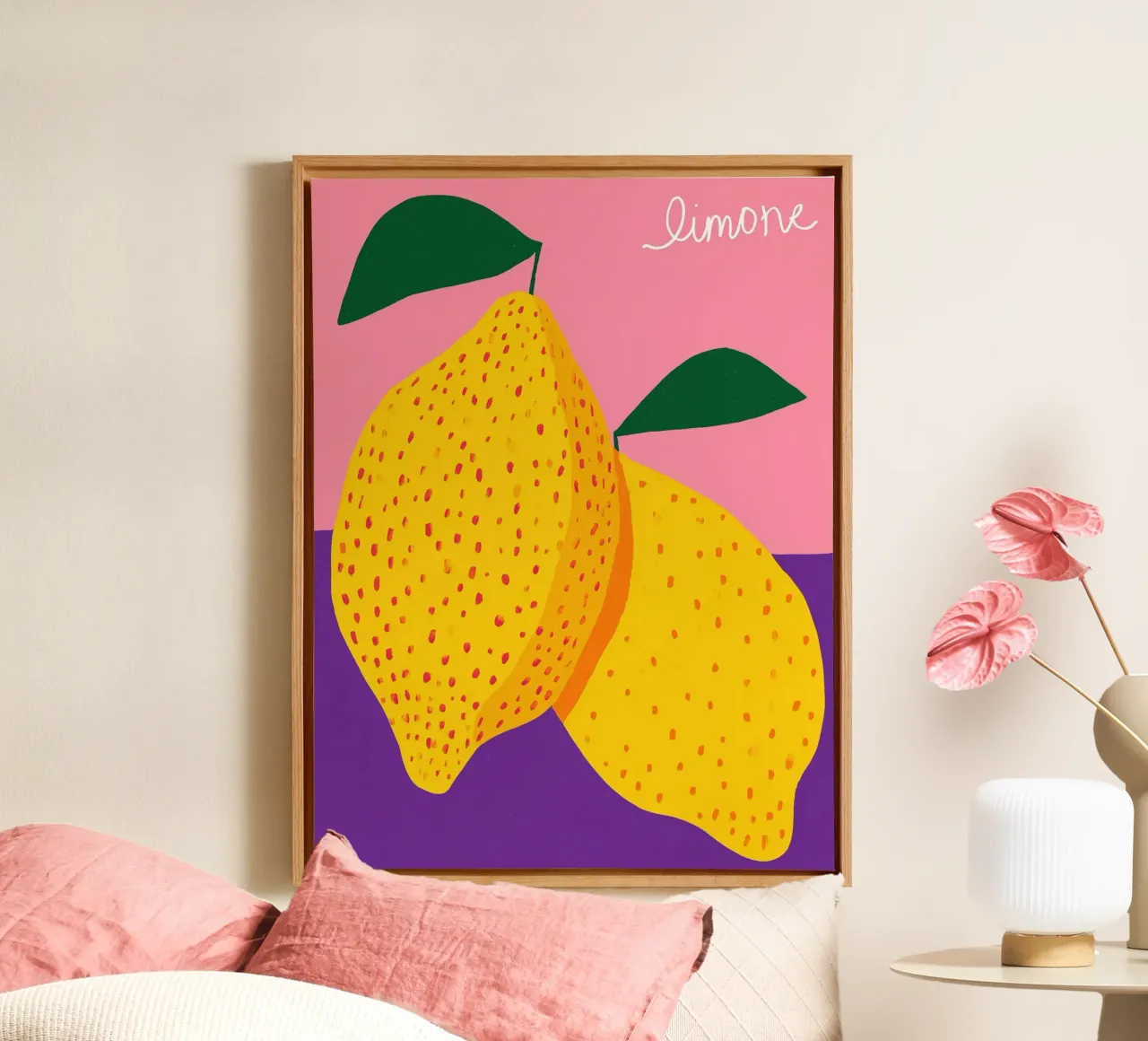 Verse zomercitroenen | Vitaminerijke Italo pop-art decoratie canvas van Autofocus