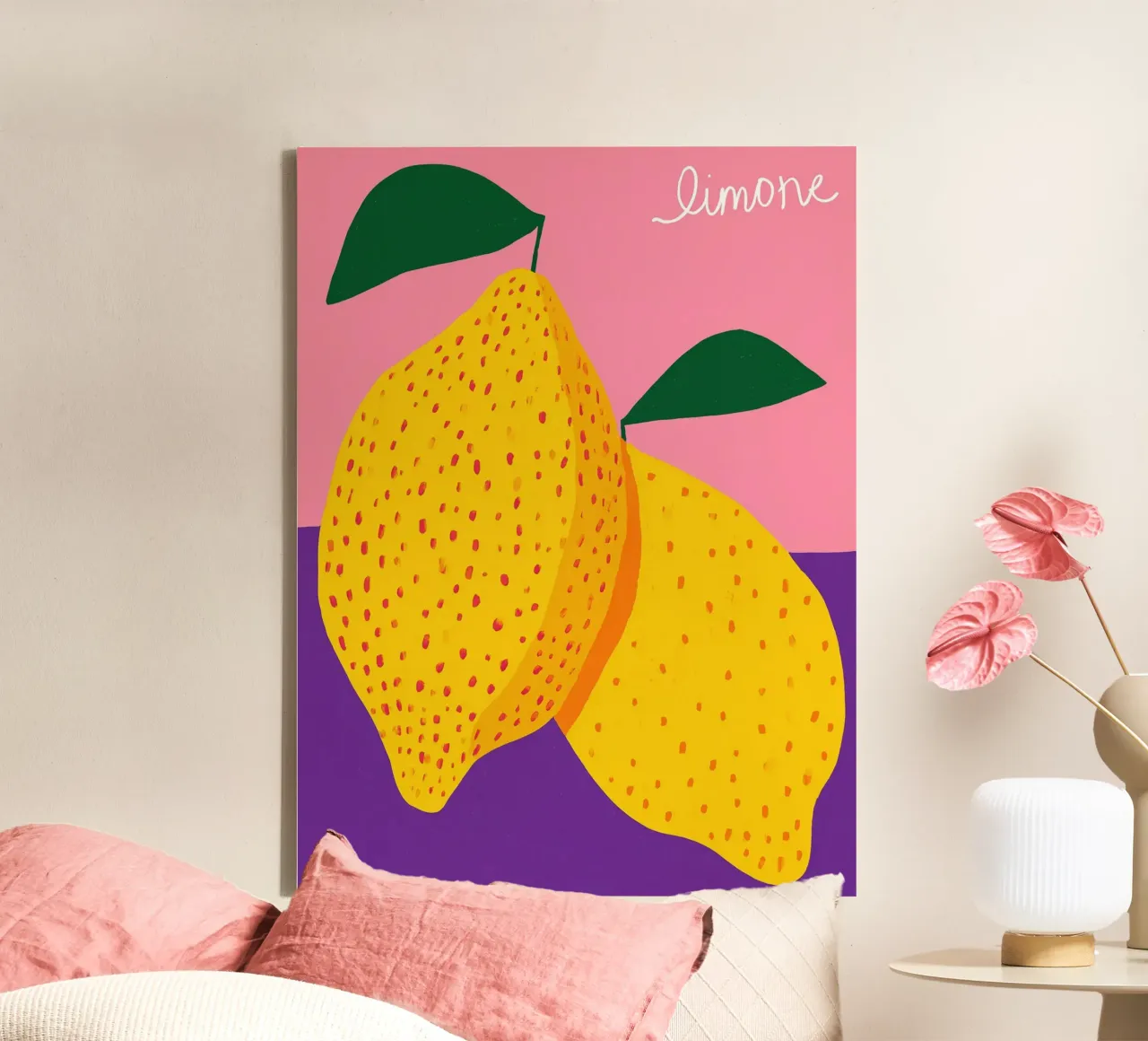 Verse zomercitroenen | Vitaminerijke Italo pop-art decoratie canvas van Autofocus