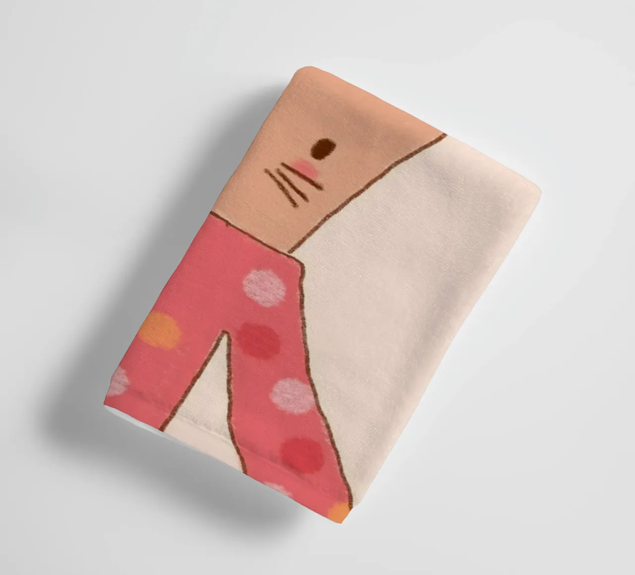 Lapin mignon faisant un signe de la main avec une chemise à pois serviette de bain de vintagepod