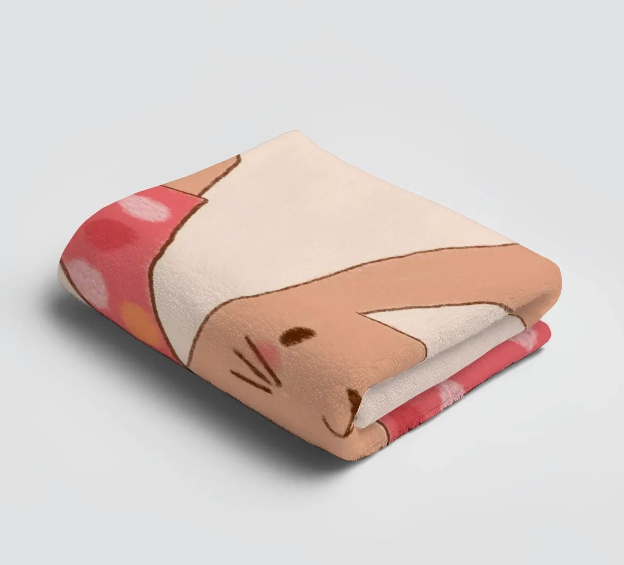 Lapin mignon faisant un signe de la main avec une chemise à pois serviette de bain de vintagepod