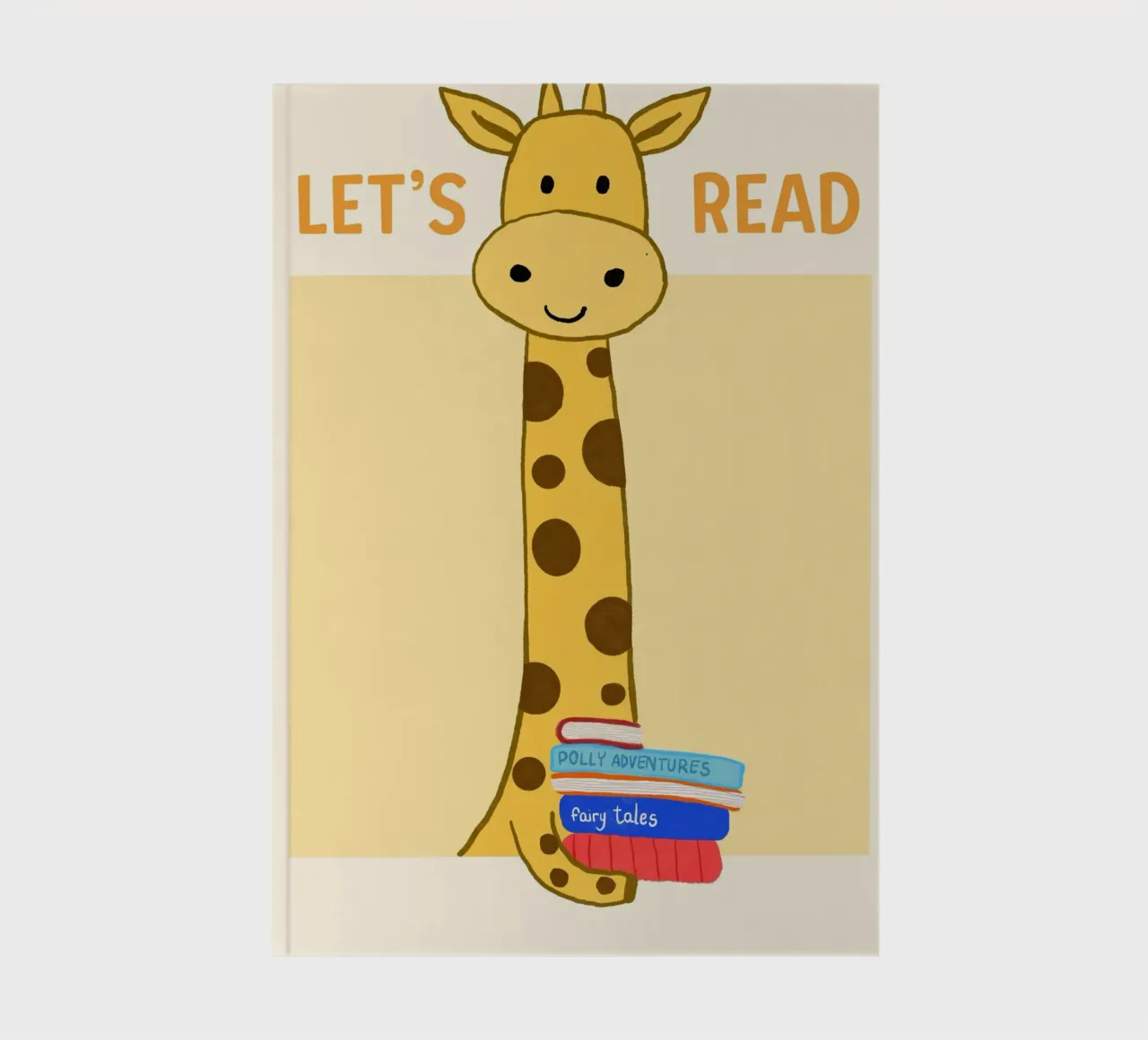 "Let's Read" Giraffe Book Lover Art Print notebook by vintagepod