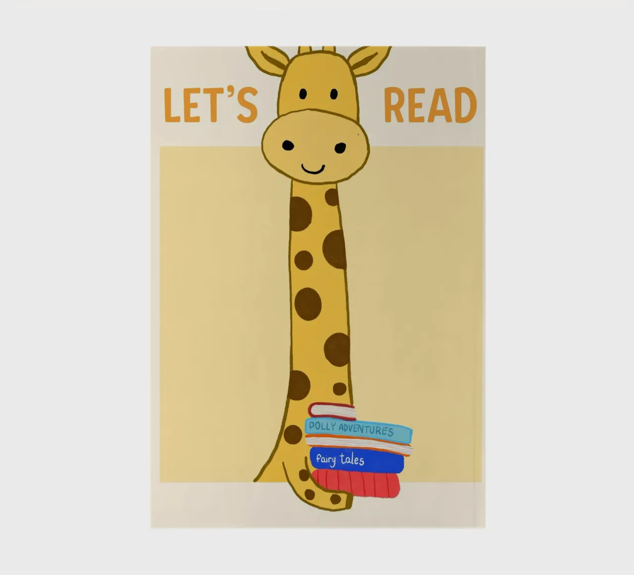 "Let's Read" Giraffe Book Lover Art Print notebook by vintagepod