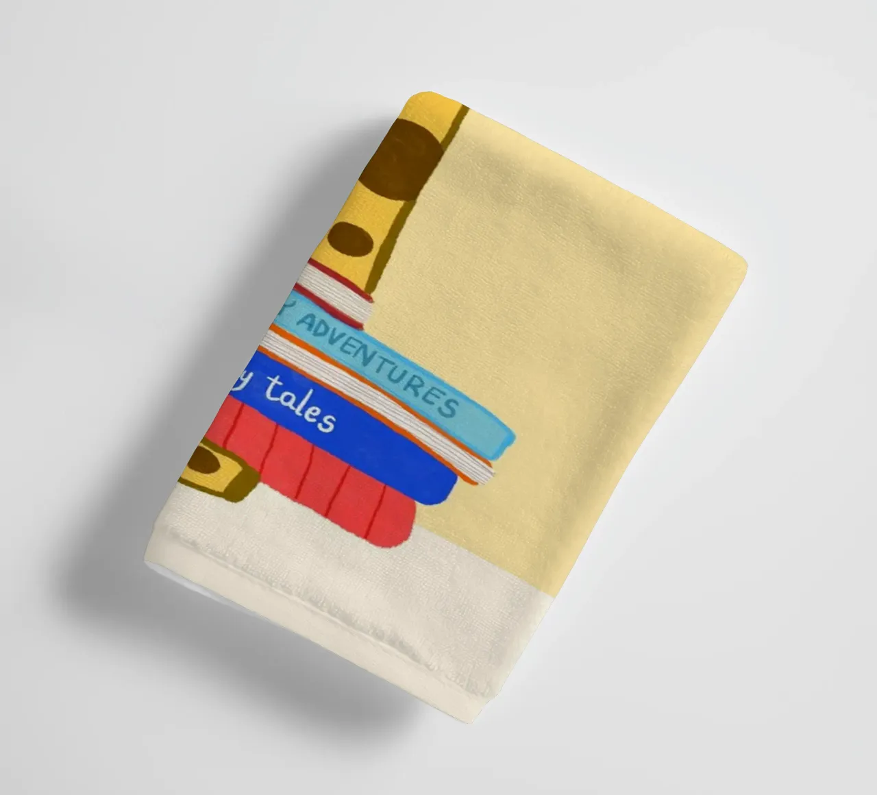 "Let's Read" Giraffe Book Lover Art Print towel by vintagepod