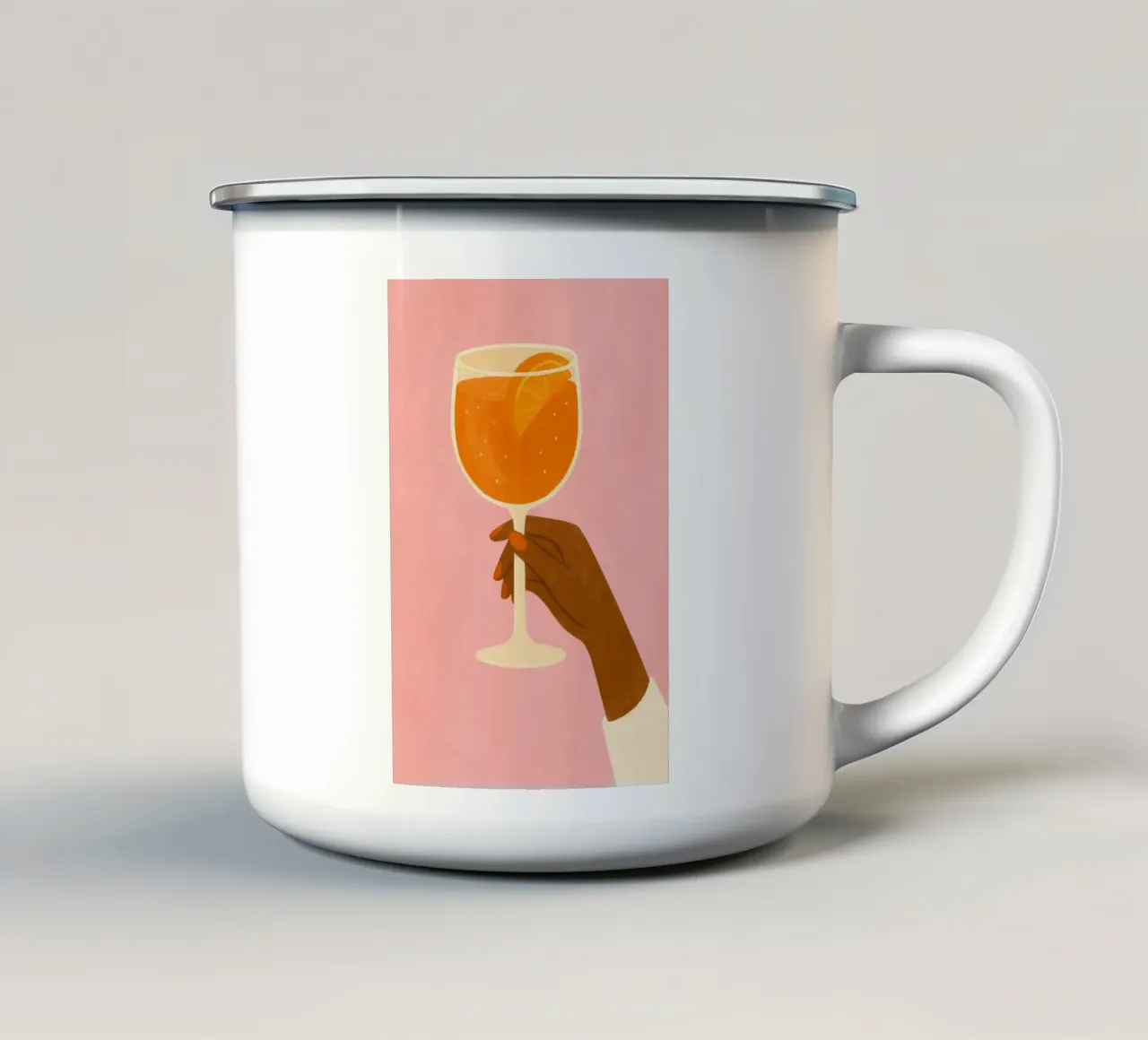 Sip of Orange Vibes emaille mok van PurePeachStudio