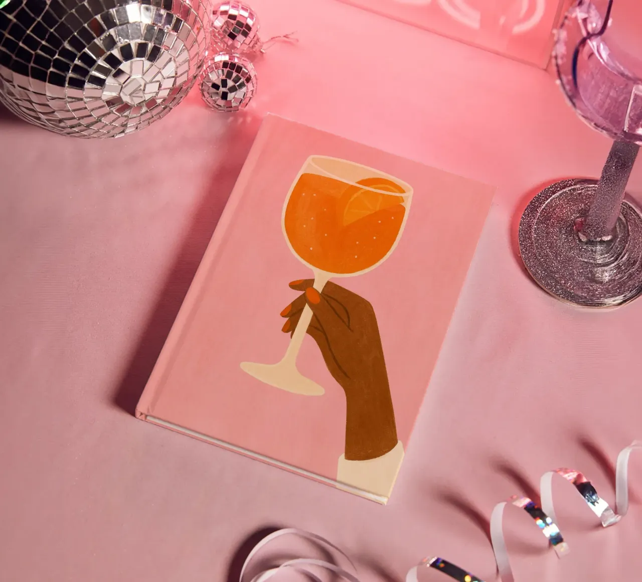 Sip of Orange Vibes notebook by PurePeachStudio