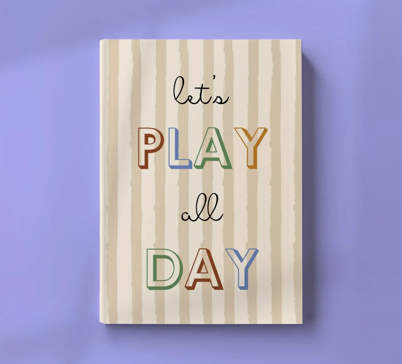 "Let's Play All Day" Typography Art Print notebook by vintagepod