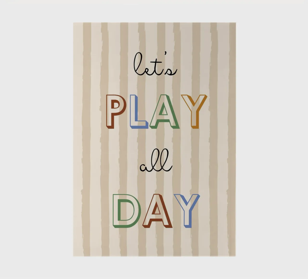 "Let's Play All Day" Typography Art Print notebook by vintagepod