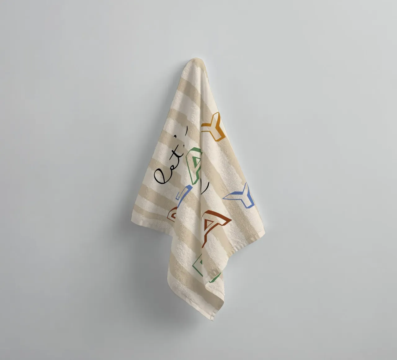 "Let's Play All Day" Typography Art Print towel by vintagepod