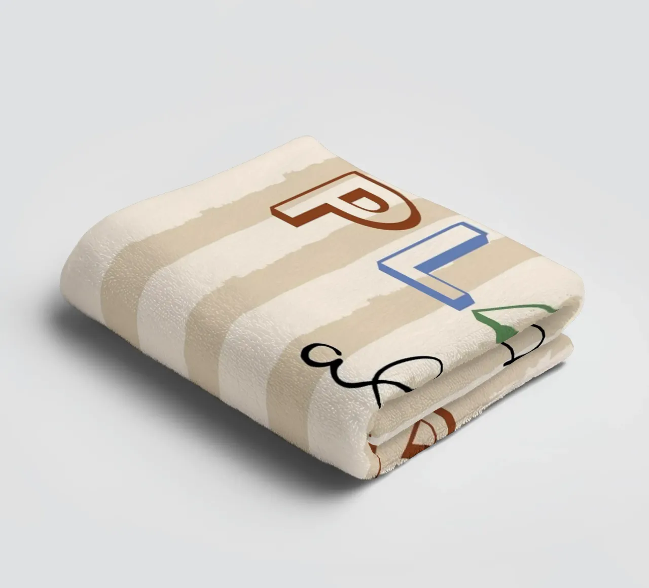 "Let's Play All Day" Typography Art Print towel by vintagepod