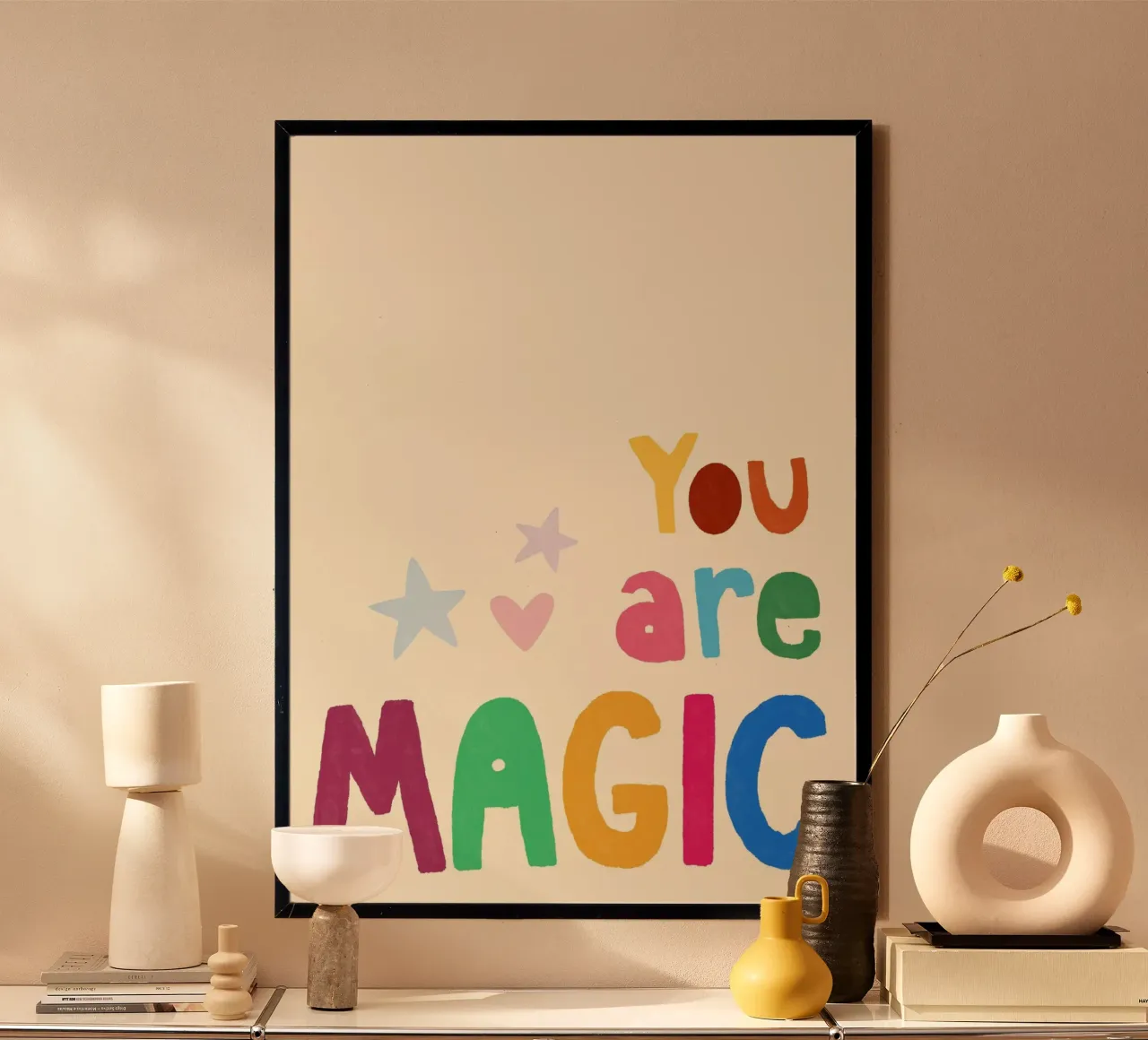 You Are Magic Colorful Inspirational Art Print poster by vintagepod