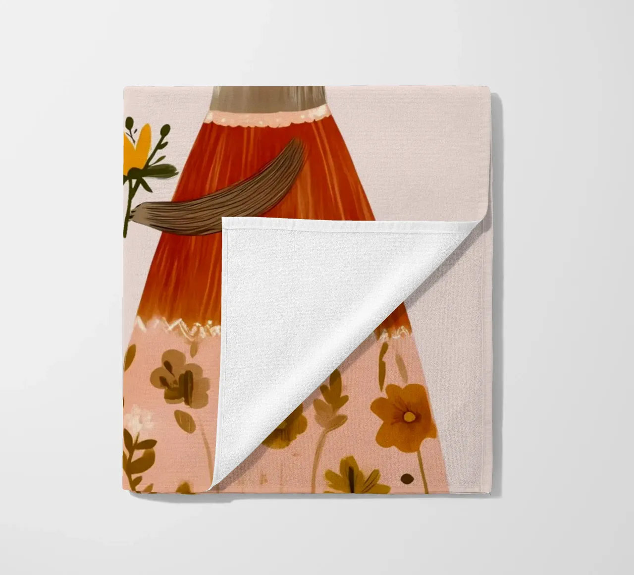 Dos conejos dando flores Bohemian Art Print toalla de playa de vintagepod