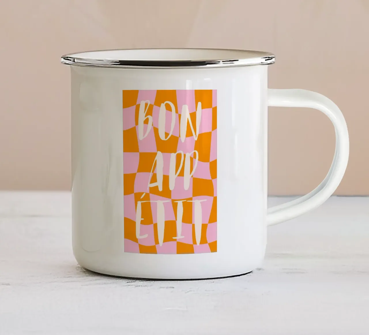Mangiare fresco tazza in smalto da PurePeachStudio