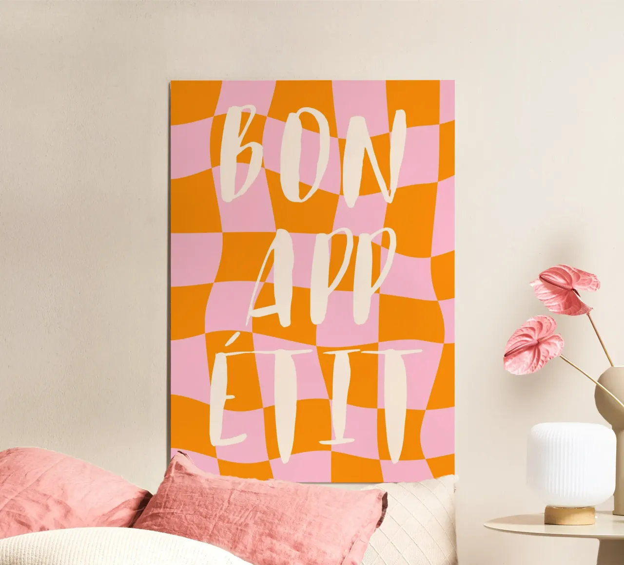 Mangiare fresco poster con telaio in alluminio da PurePeachStudio