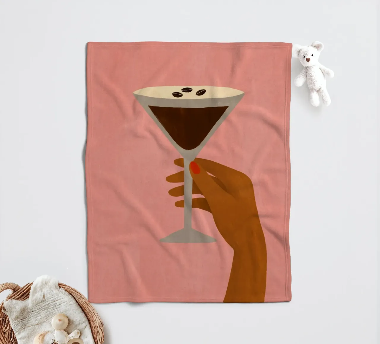Martini Espresso Vibes coperta in pile da PurePeachStudio