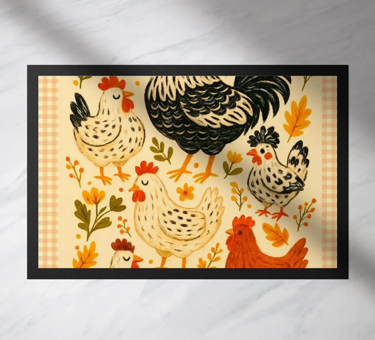 Sfilata di polli d'autunno zerbino da Taika Tori Art
