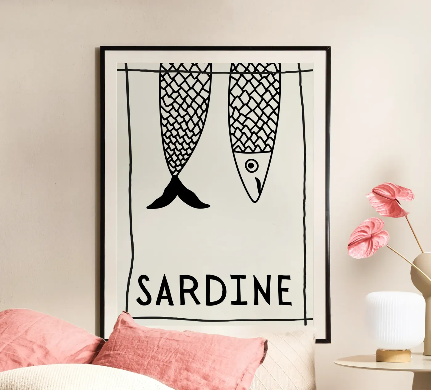 Falling Sardines poster by PurePeachStudio