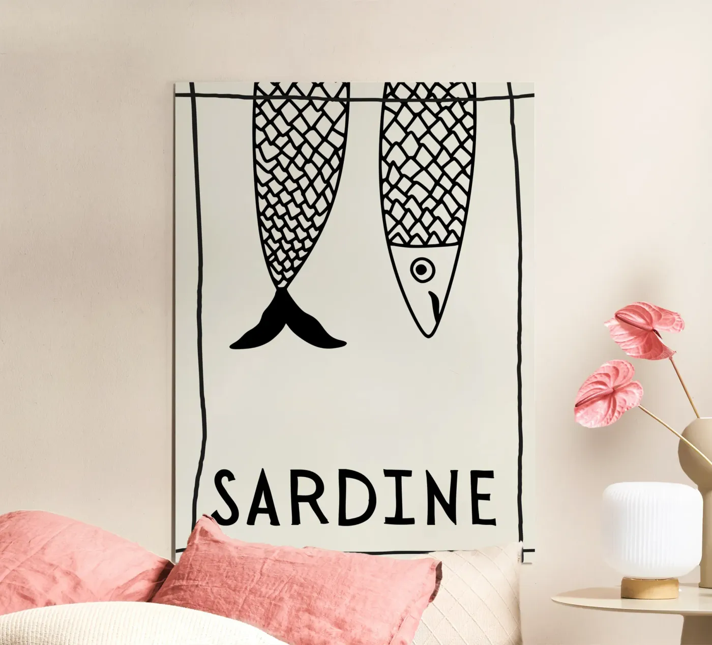 Falling Sardines poster by PurePeachStudio