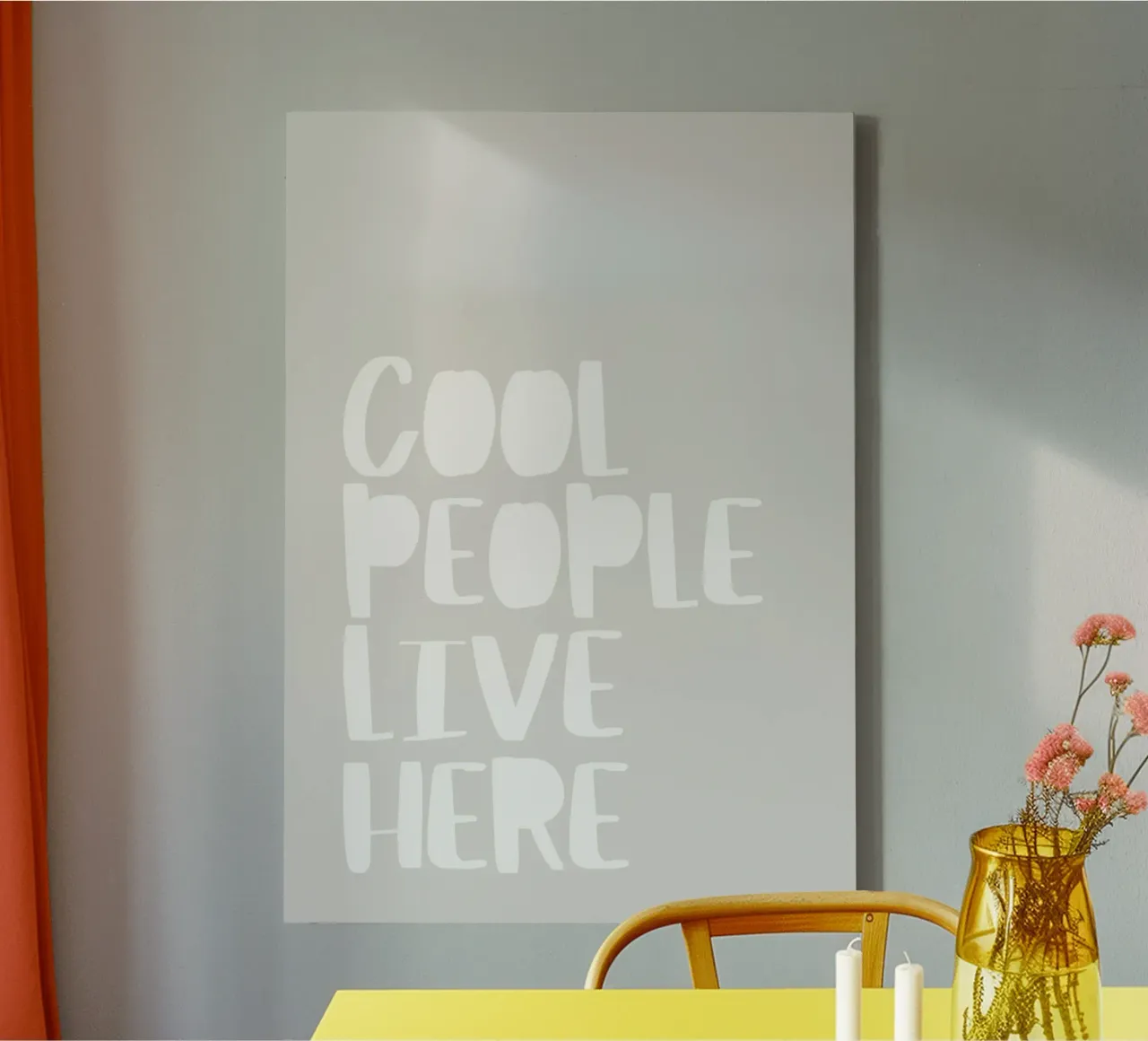 Hier wonen coole mensen canvas met Baklijst van PurePeachStudio
