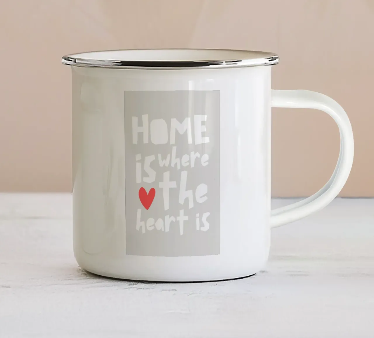 La casa è dove c'è il cuore tazza in smalto da PurePeachStudio