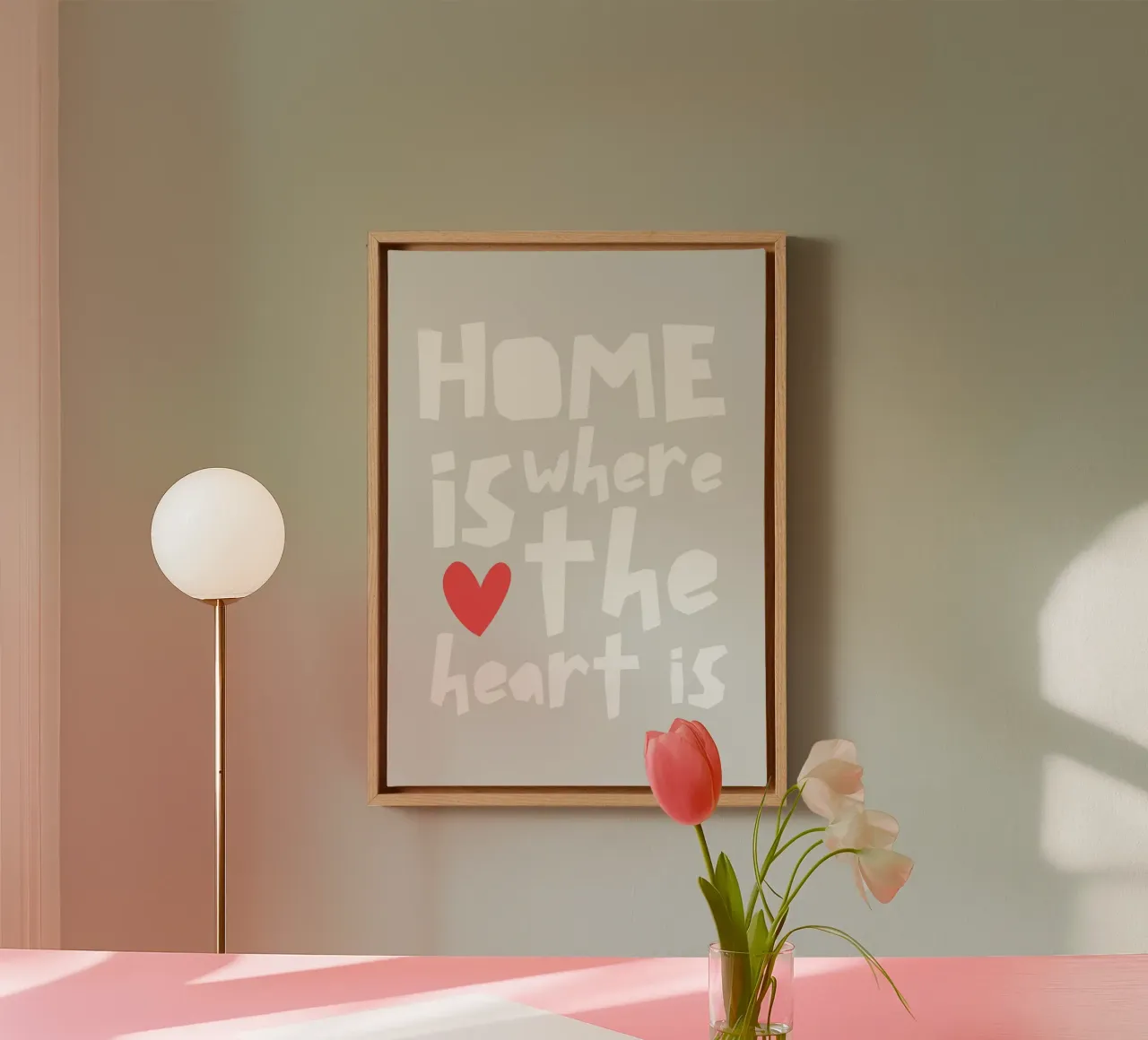 Thuis is waar het hart ligt canvas met Baklijst van PurePeachStudio