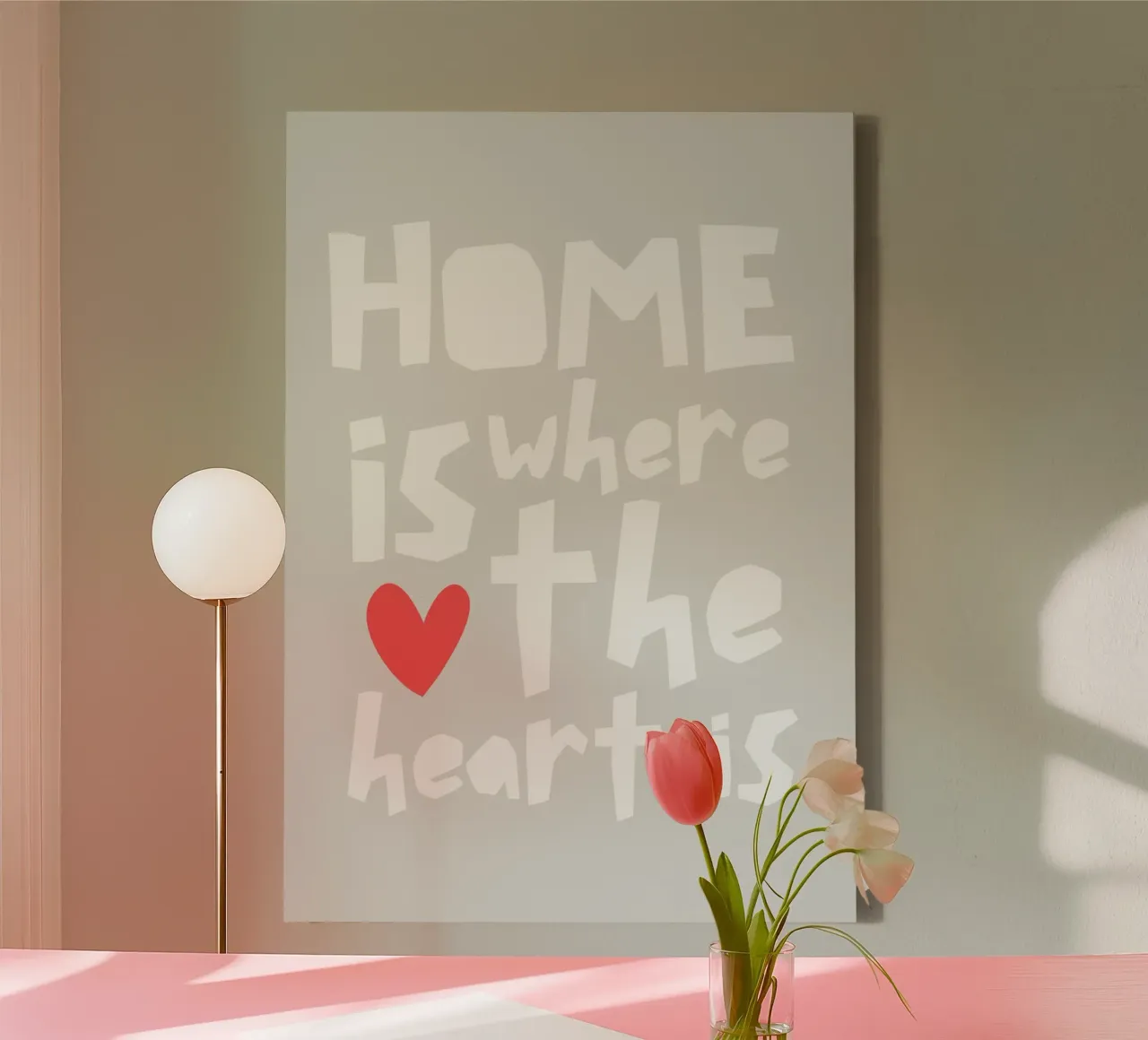 Thuis is waar het hart ligt canvas met Baklijst van PurePeachStudio