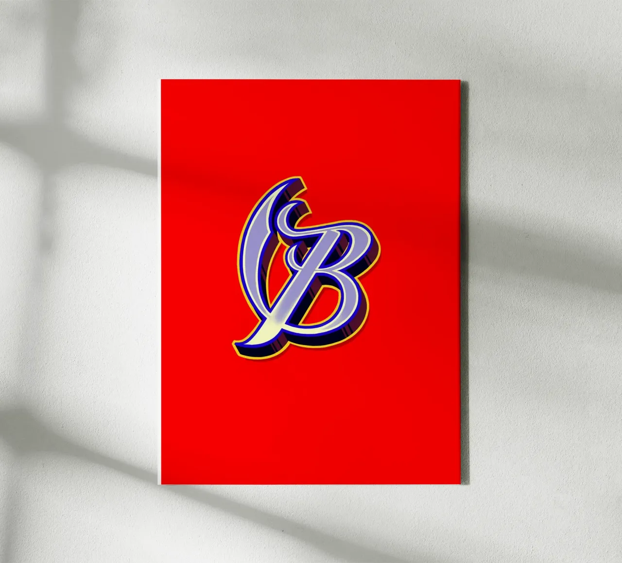 Lettera B tela con Cornice a cassetta da Glettering