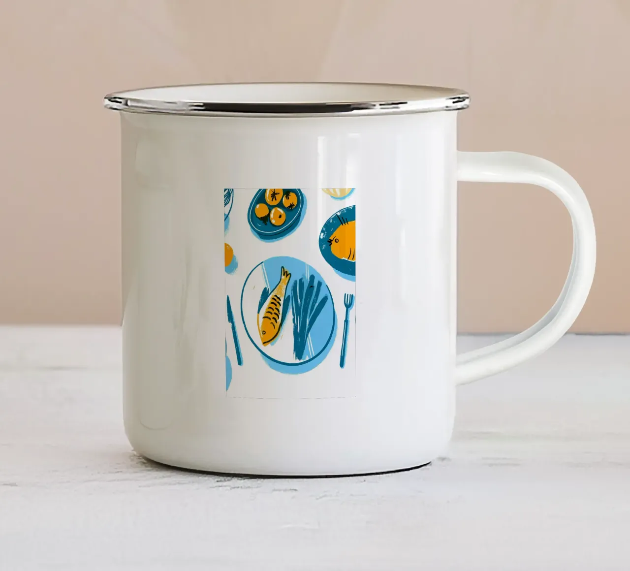 Piatto per pesci tazza in smalto da PREKETEWE