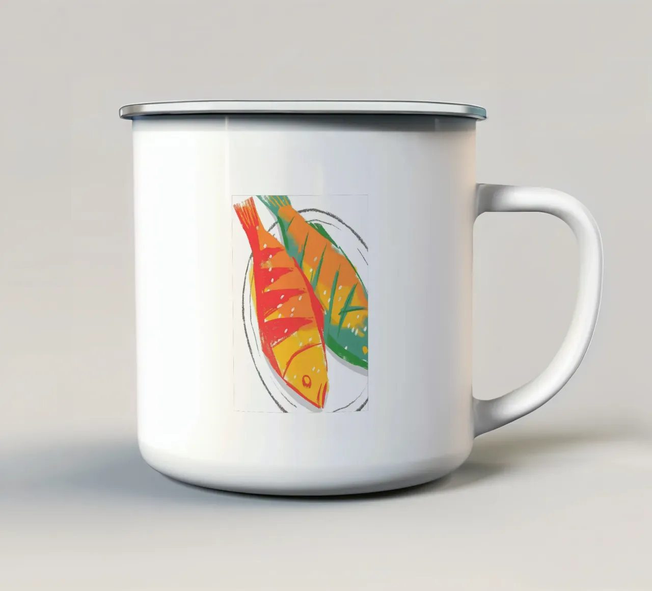 Il pesce nel piatto tazza in smalto da PREKETEWE