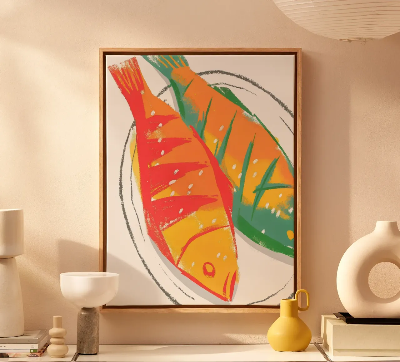 Vis op een bord canvas met Baklijst van PREKETEWE