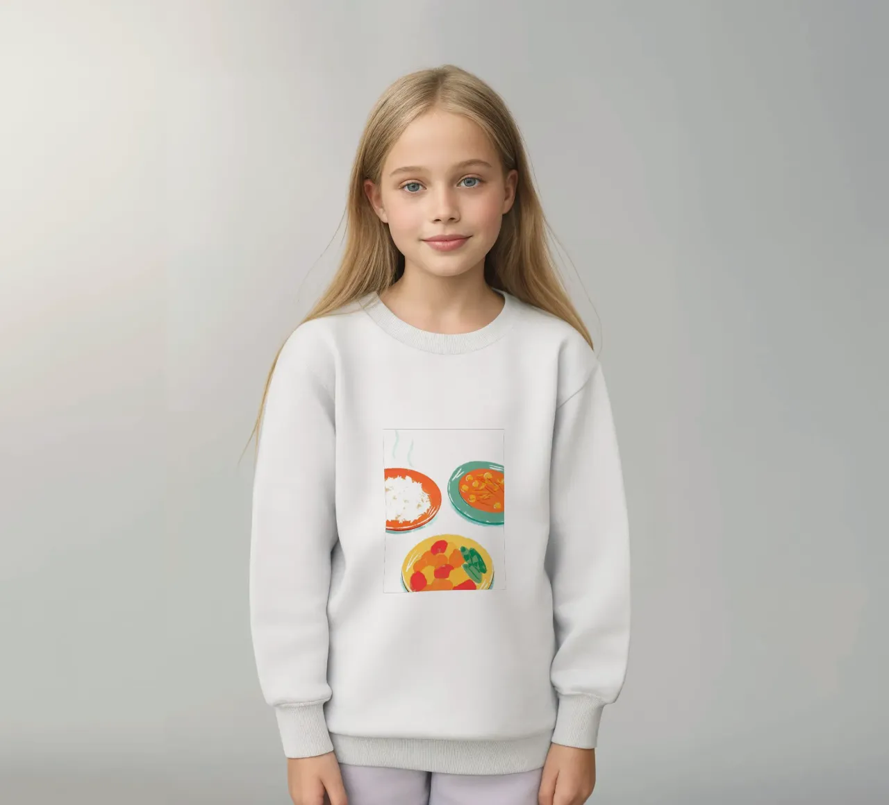Tre piatti di cibo felpa bambino da PREKETEWE