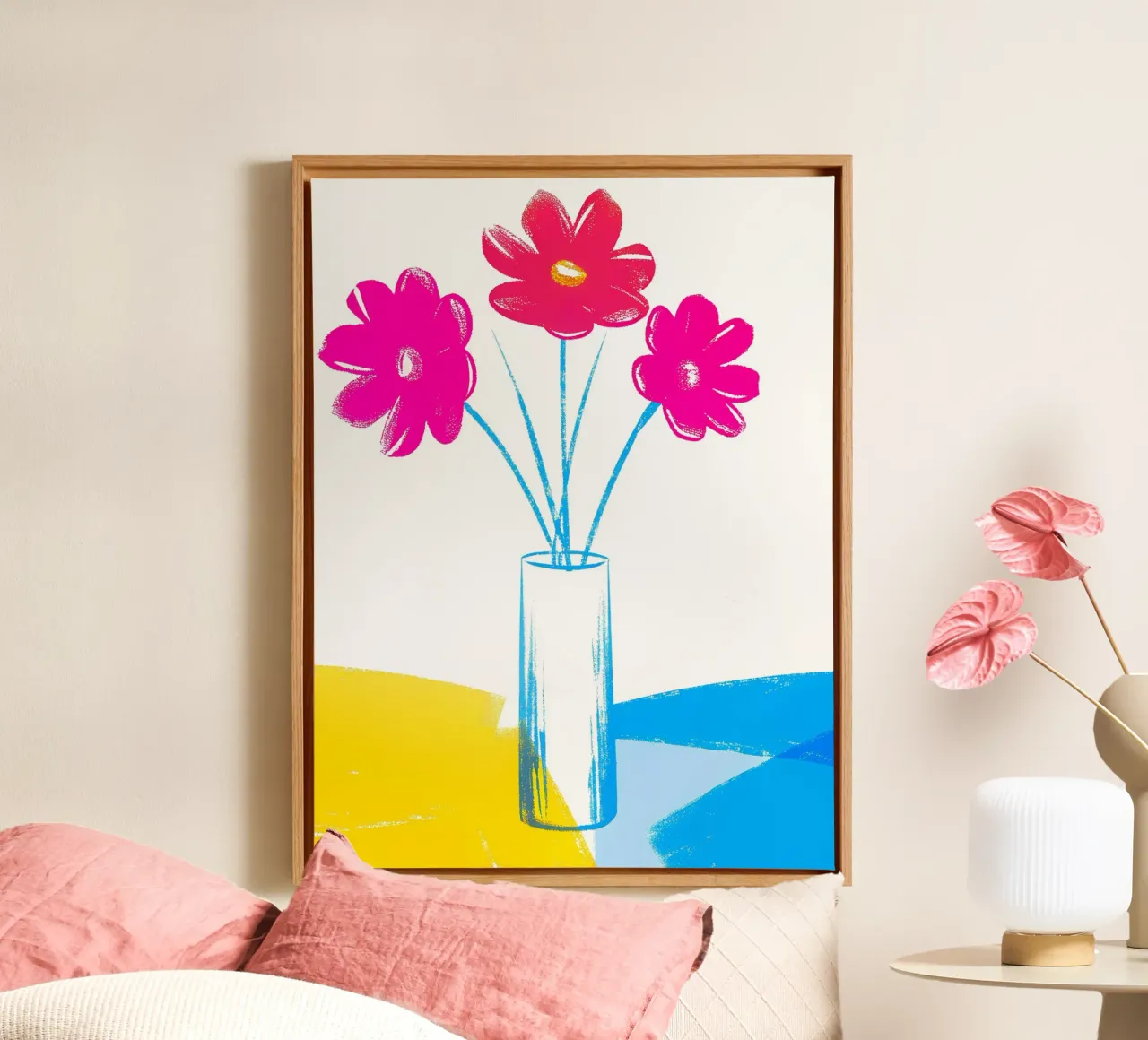 Vaso di fiori colorati tela con Cornice a cassetta da PREKETEWE
