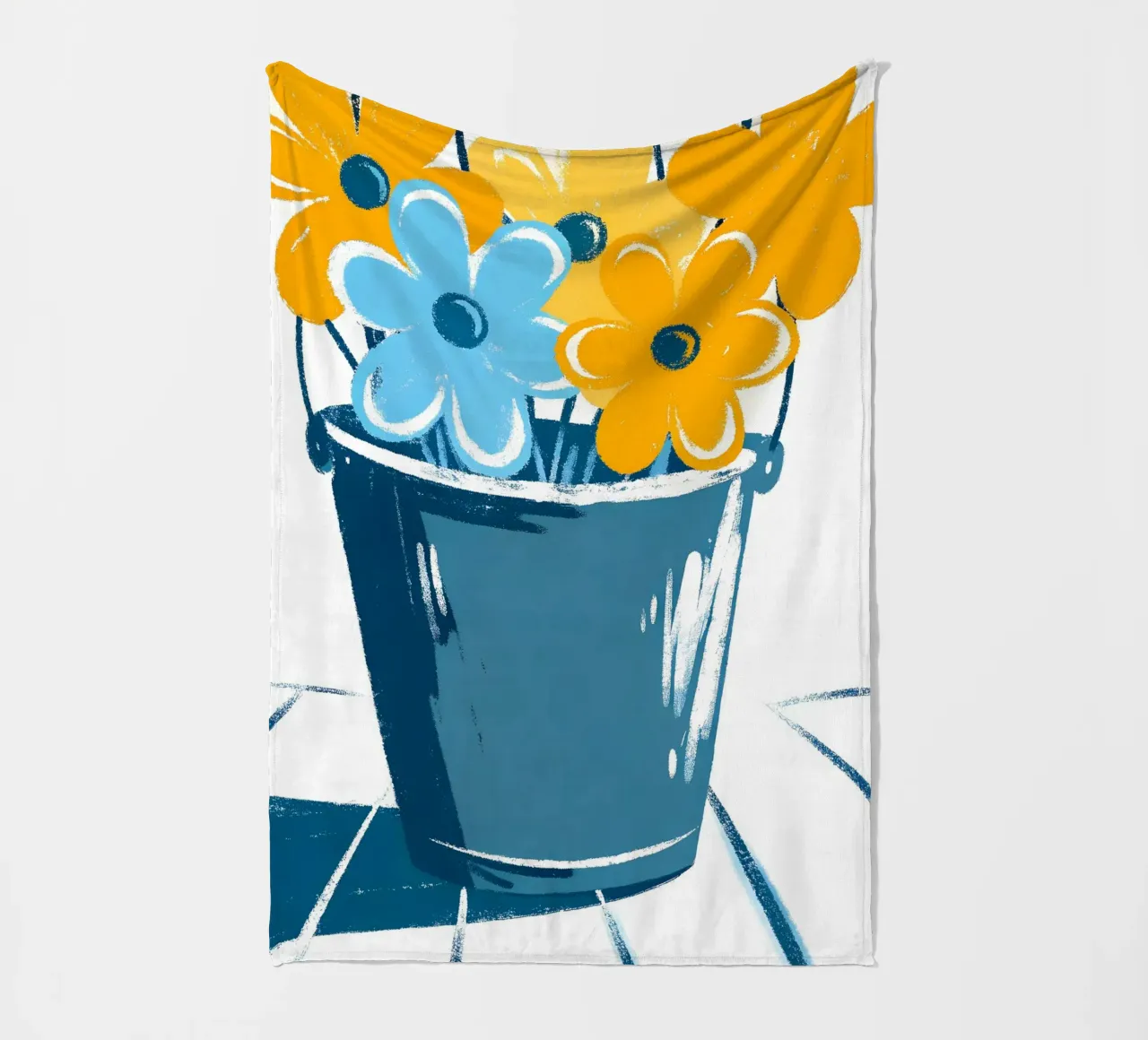 Bloemen in een emmer fleecedeken van PREKETEWE