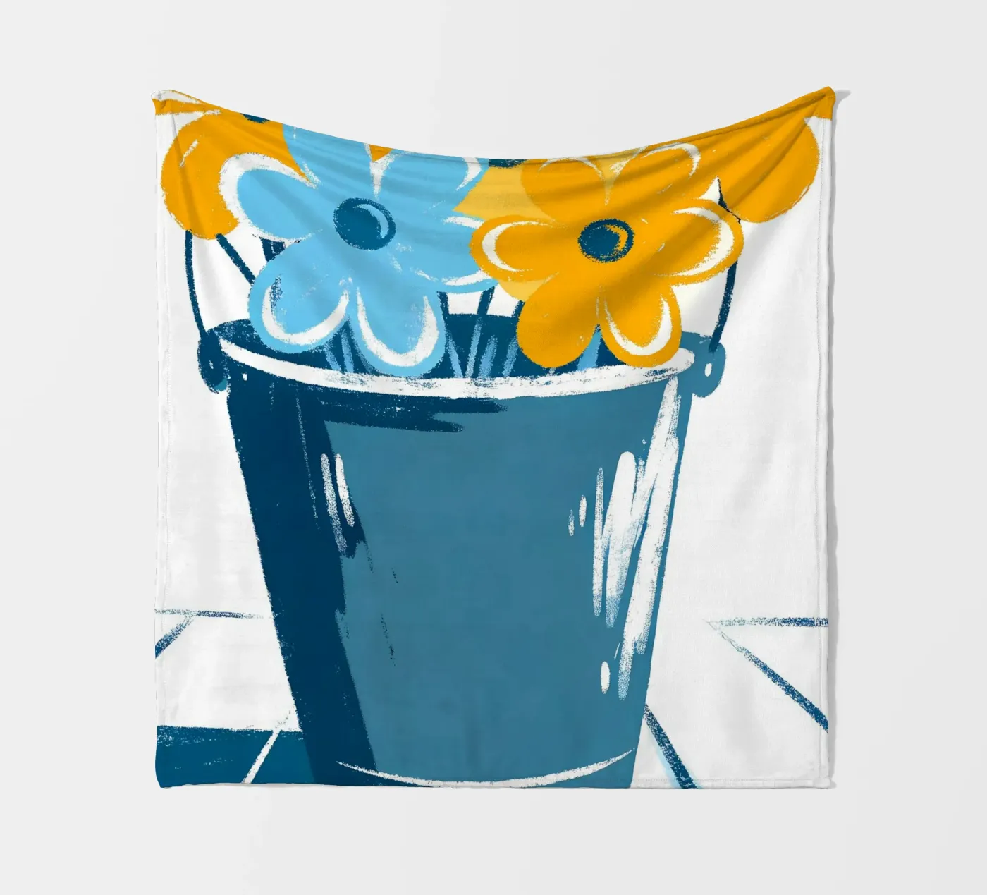 Flowers in a Bucket fleece blanket by PREKETEWE