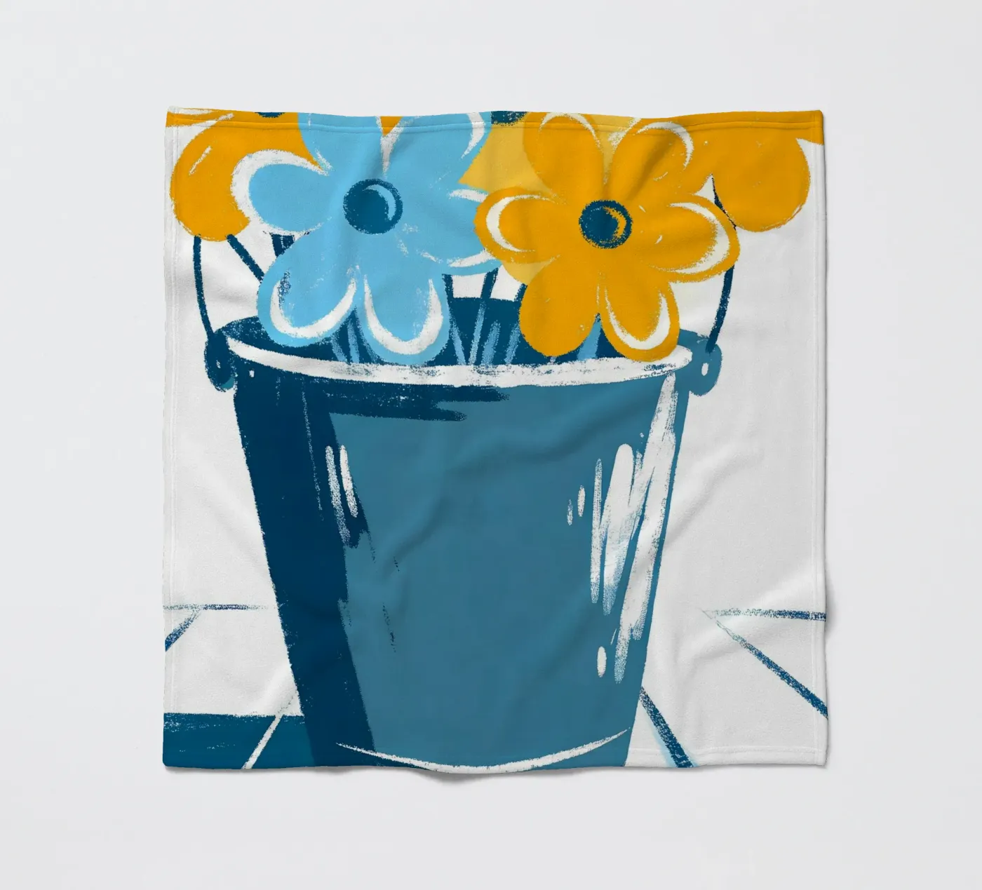 Flowers in a Bucket fleece blanket by PREKETEWE