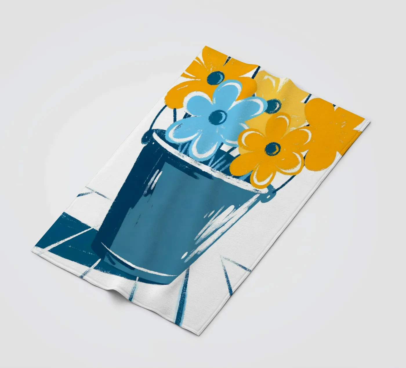 Flowers in a Bucket fleece blanket by PREKETEWE