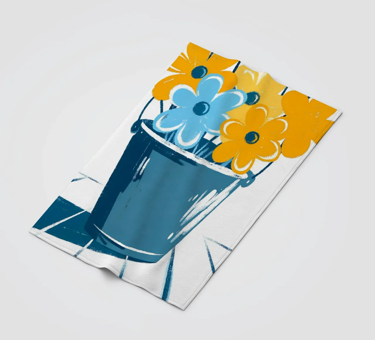 Bloemen in een emmer fleecedeken van PREKETEWE