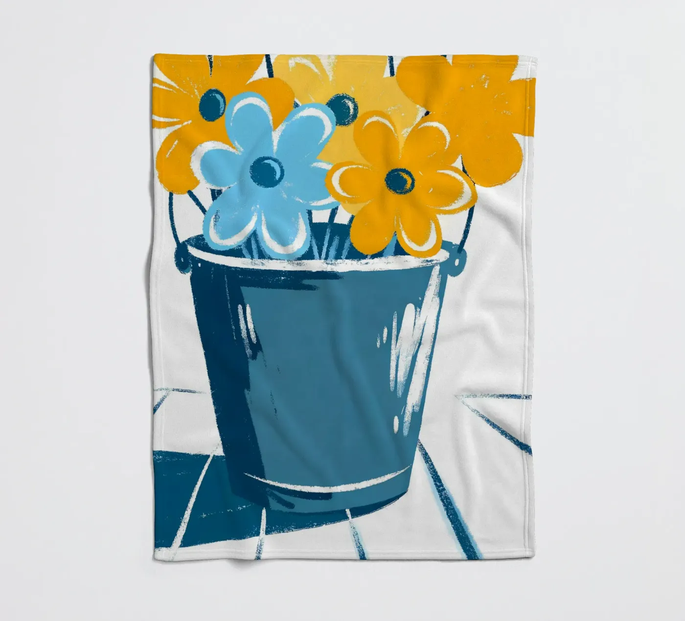 Flowers in a Bucket fleece blanket by PREKETEWE