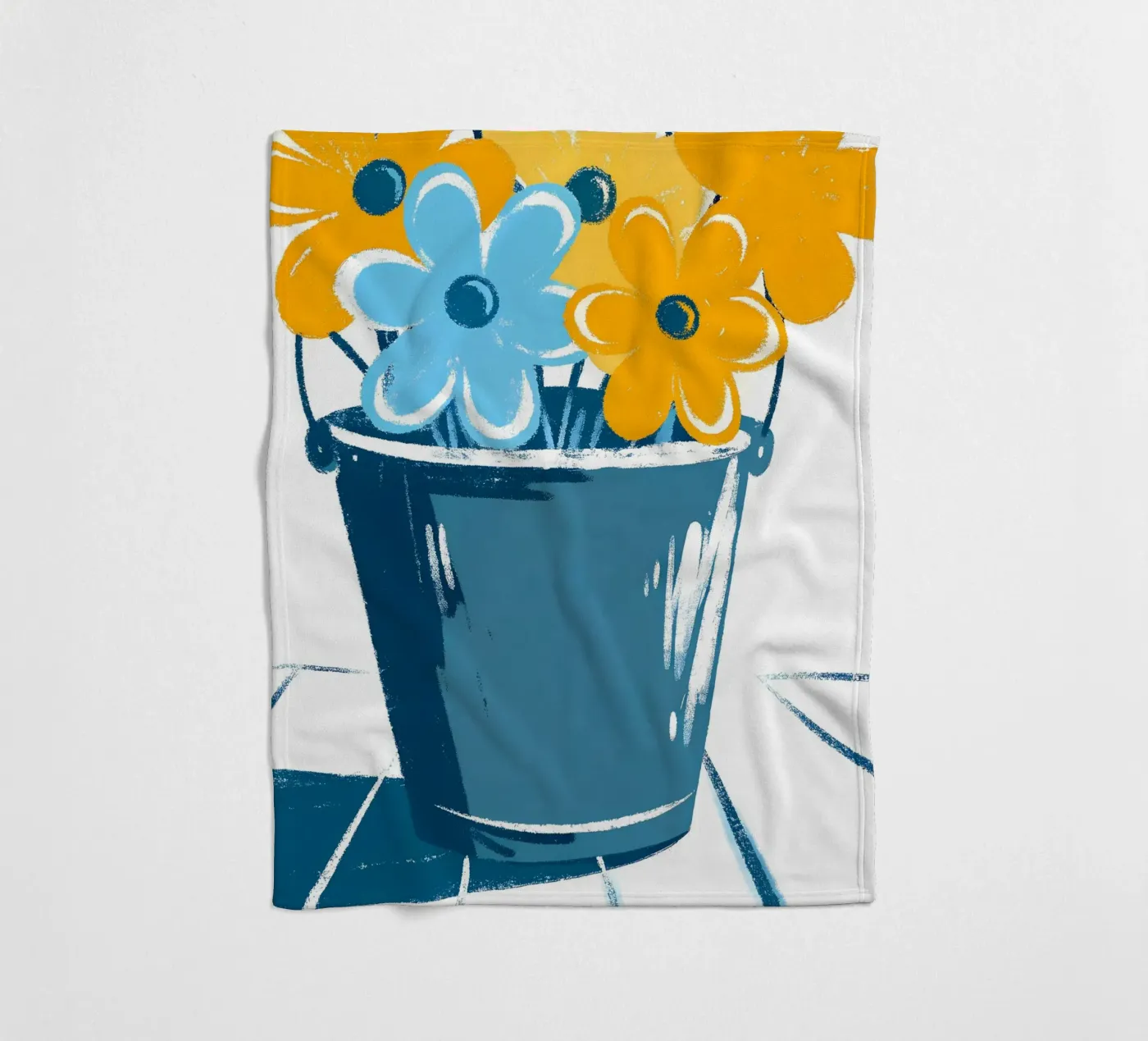 Flowers in a Bucket fleece blanket by PREKETEWE