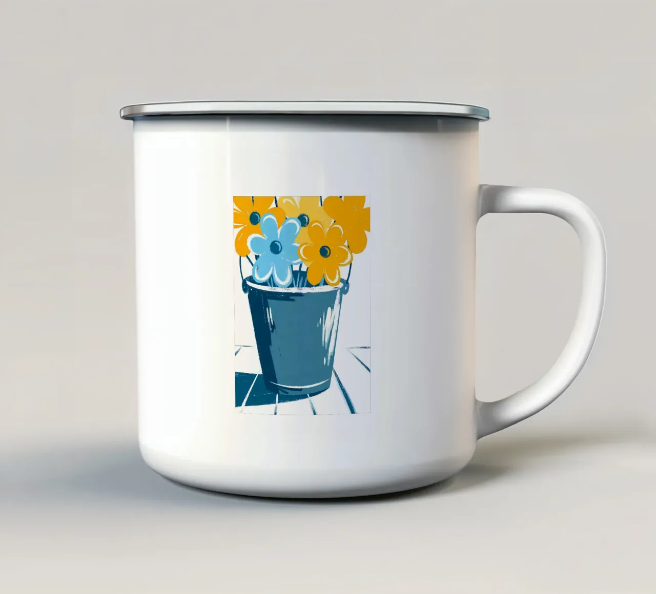 Fiori in un secchio tazza in smalto da PREKETEWE