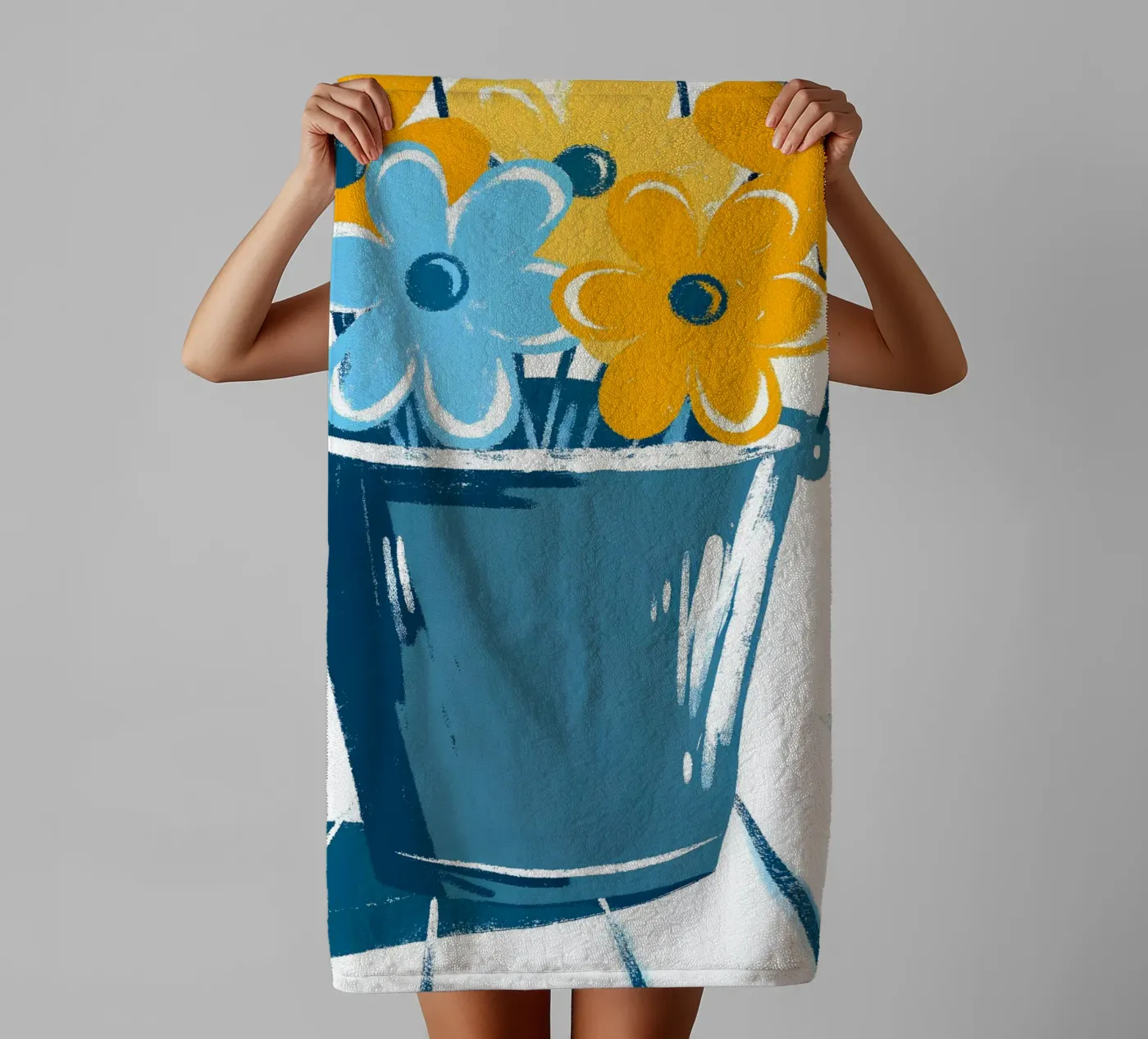 Blumen im Eimer Handtuch von PREKETEWE