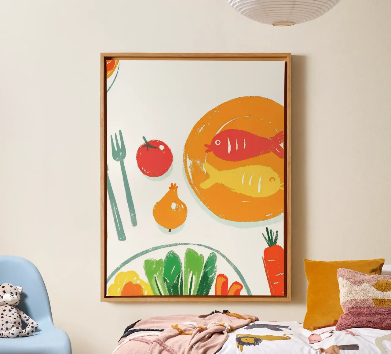 Cibo sano e nutriente tela con Cornice a cassetta da PREKETEWE