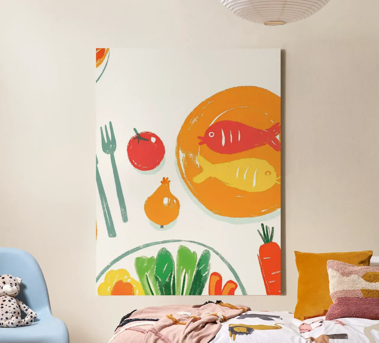 Cibo sano e nutriente tela con Cornice a cassetta da PREKETEWE