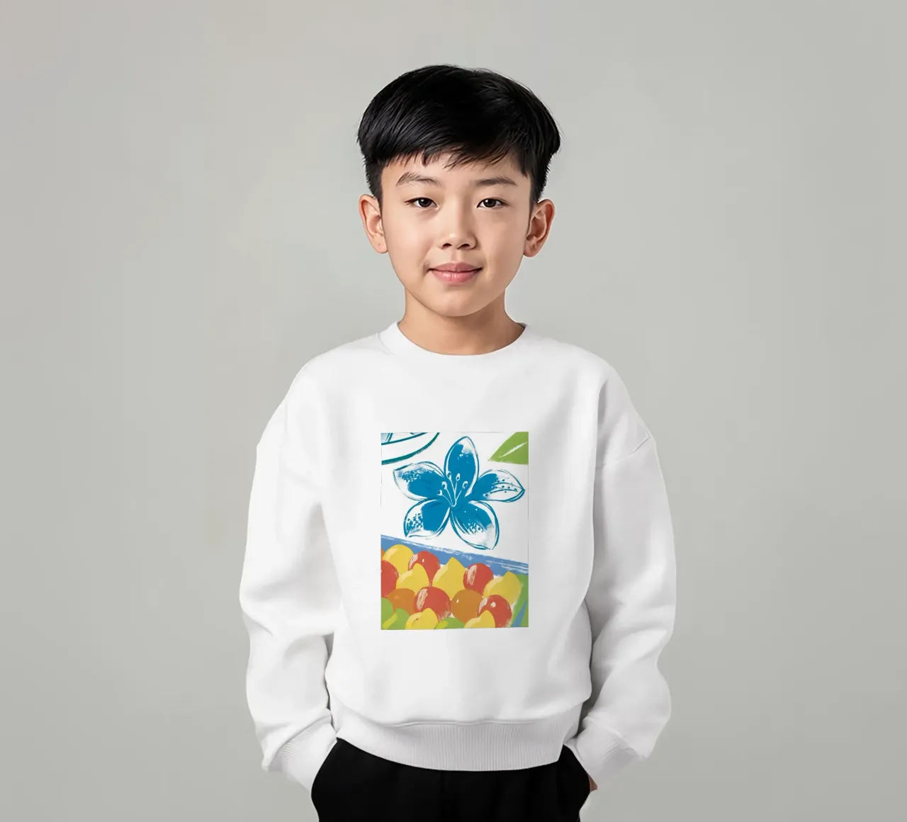 Fiori e frutta felpa bambino da PREKETEWE
