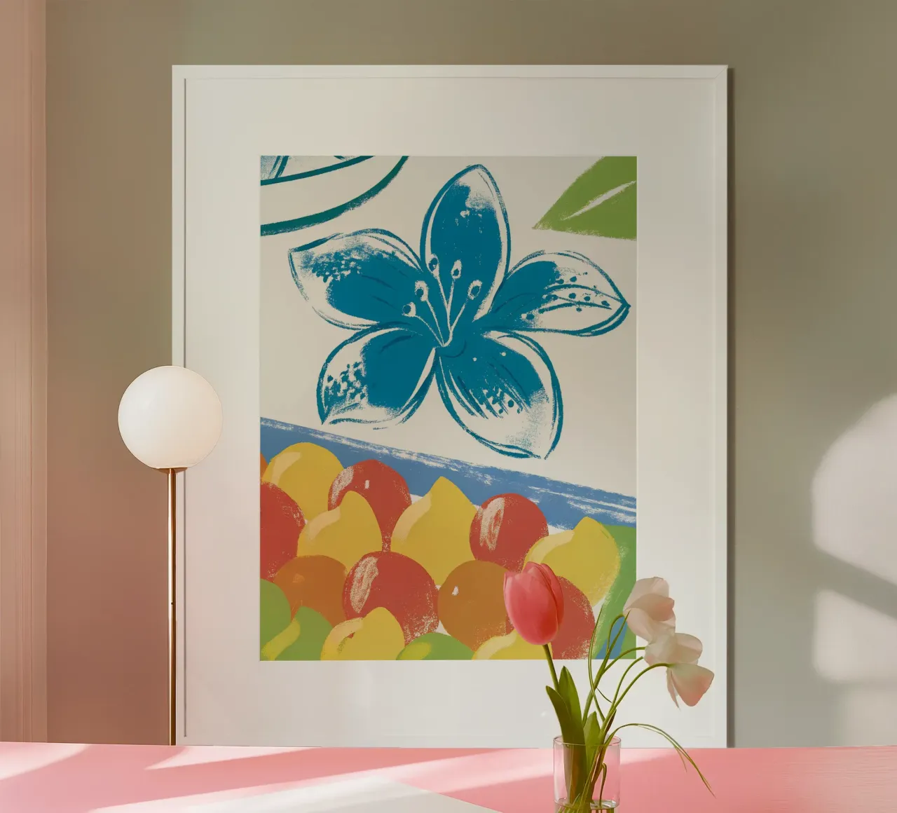 Fiori e frutta poster con telaio in legno da PREKETEWE