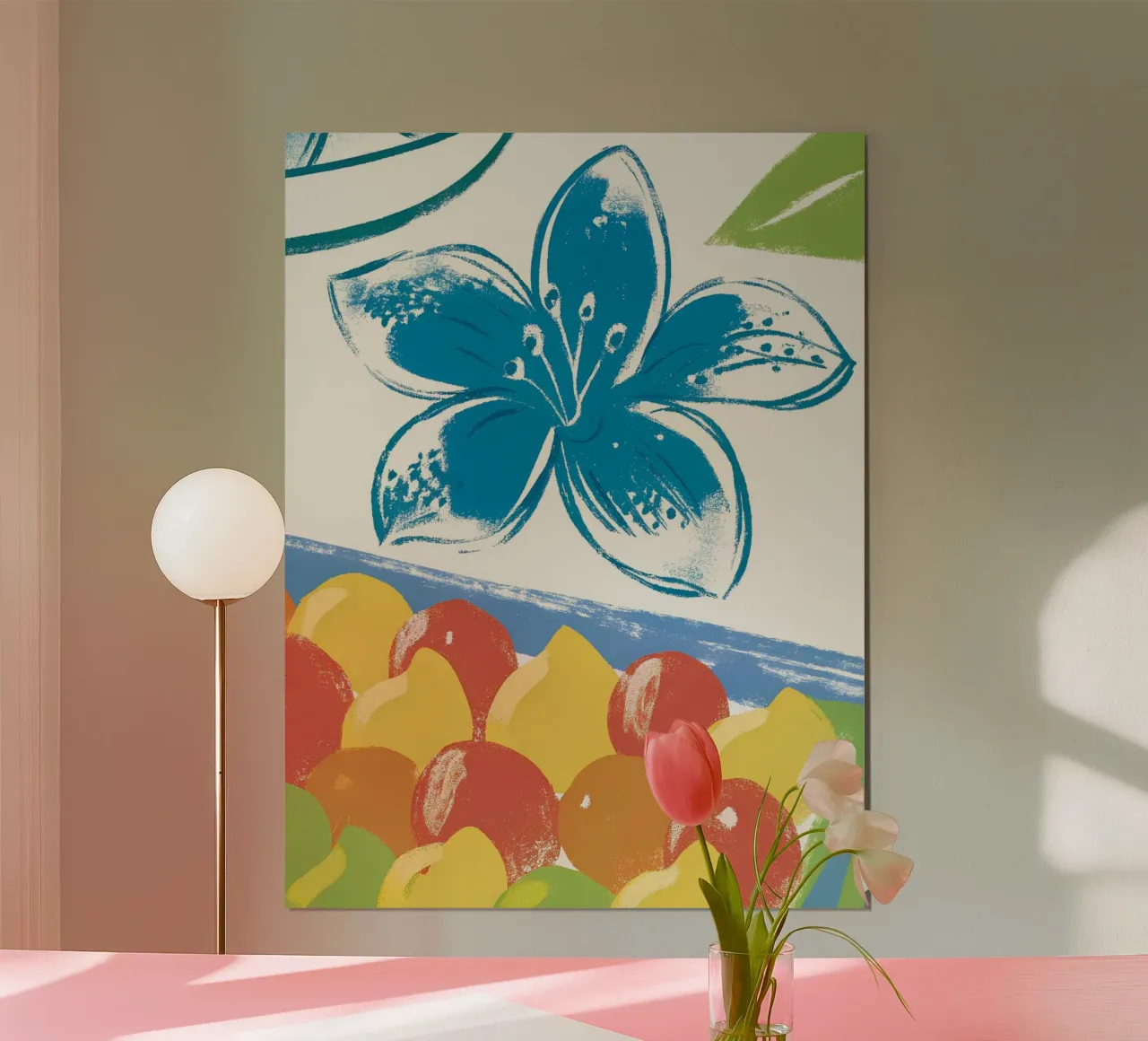 Fiori e frutta poster con telaio in legno da PREKETEWE