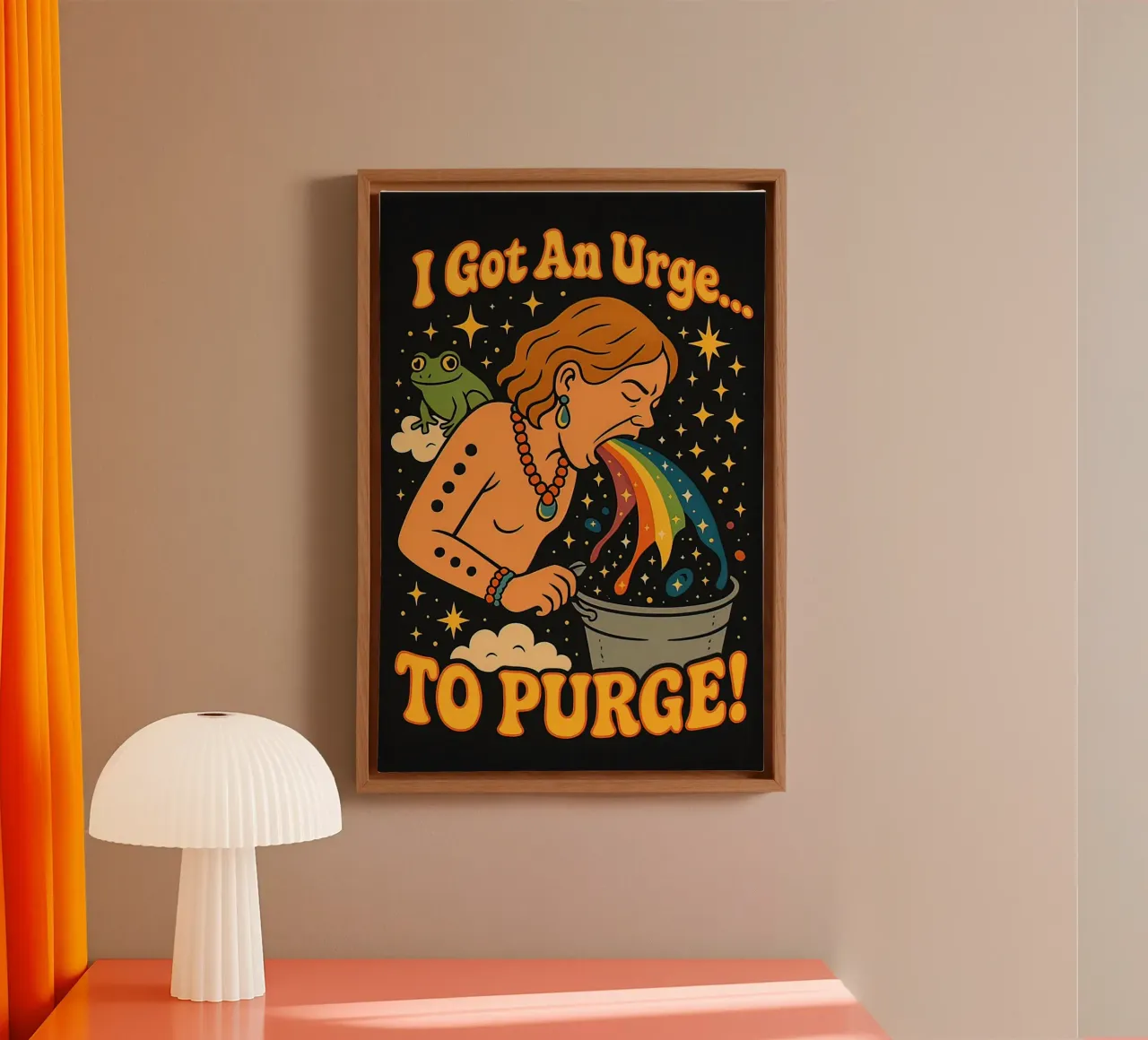 I Got An Urge To Purge canvas with Floater frame by Enlight