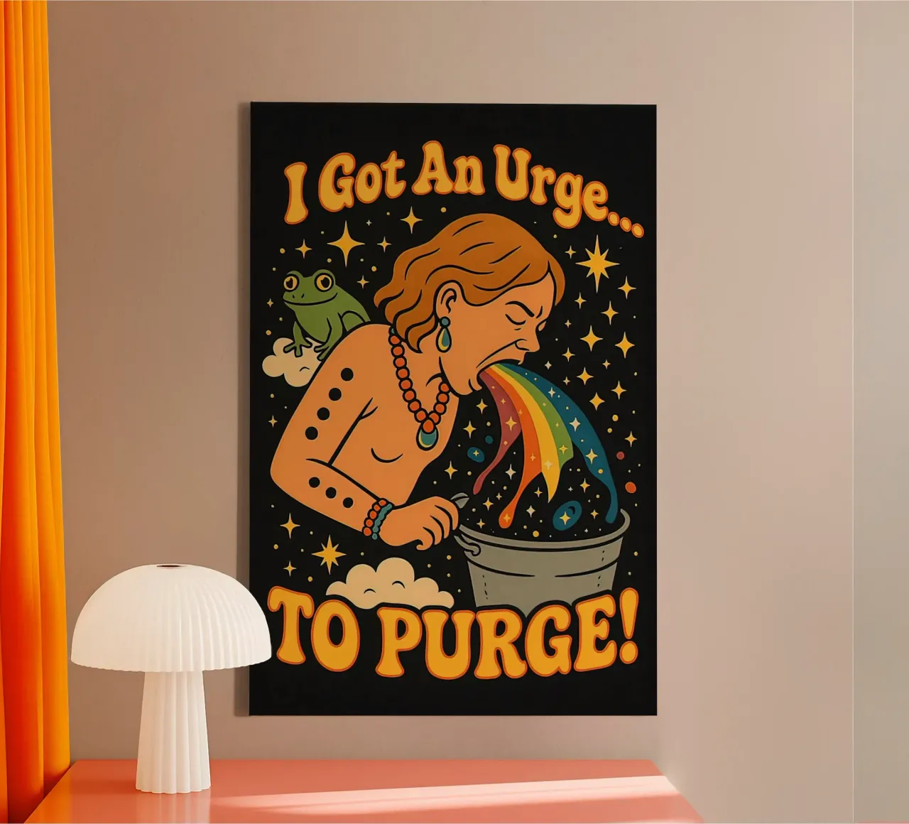 I Got An Urge To Purge canvas with Floater frame by Enlight