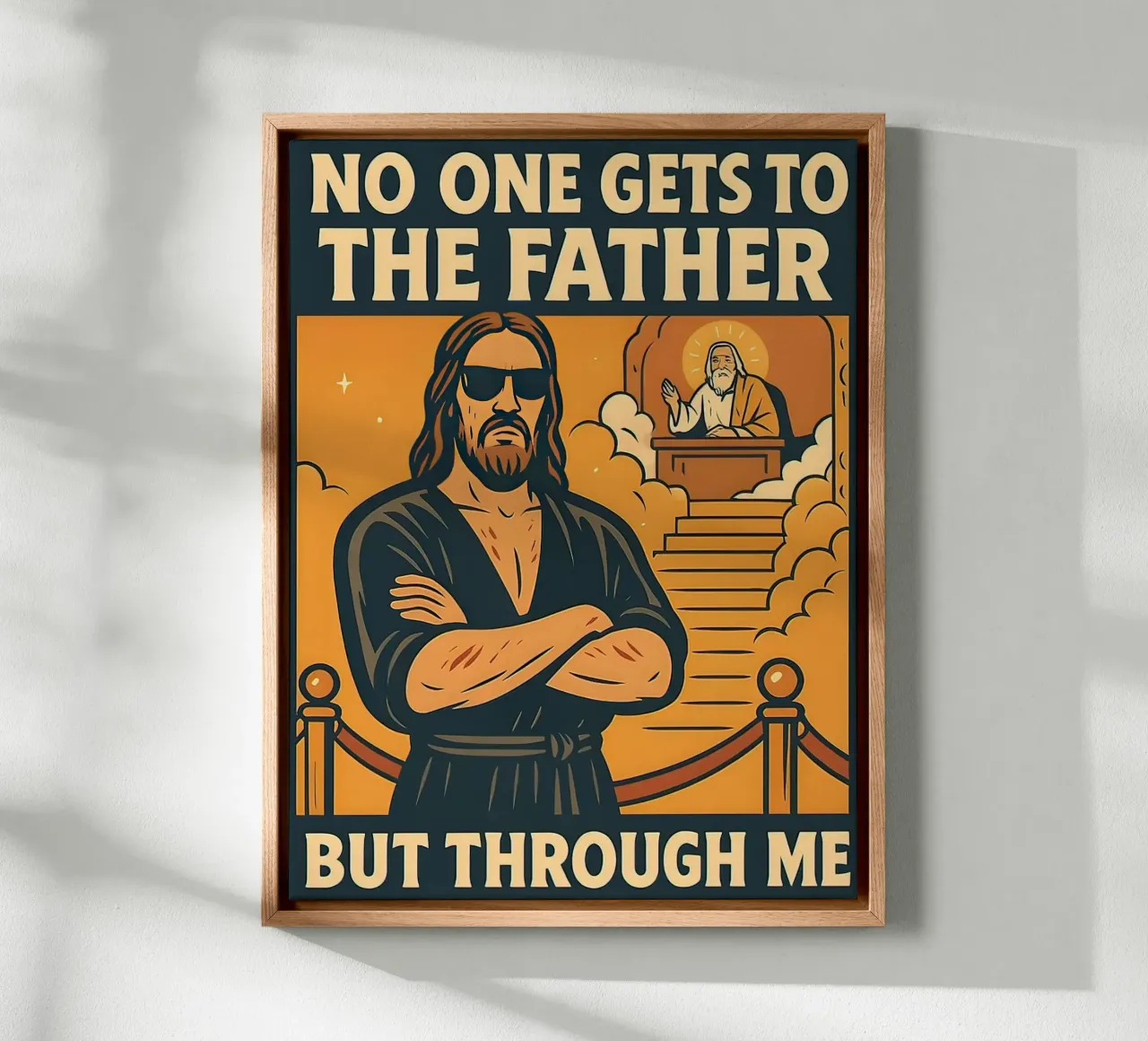 No One Gets To The Father But Through Me canvas with Floater frame by Enlight
