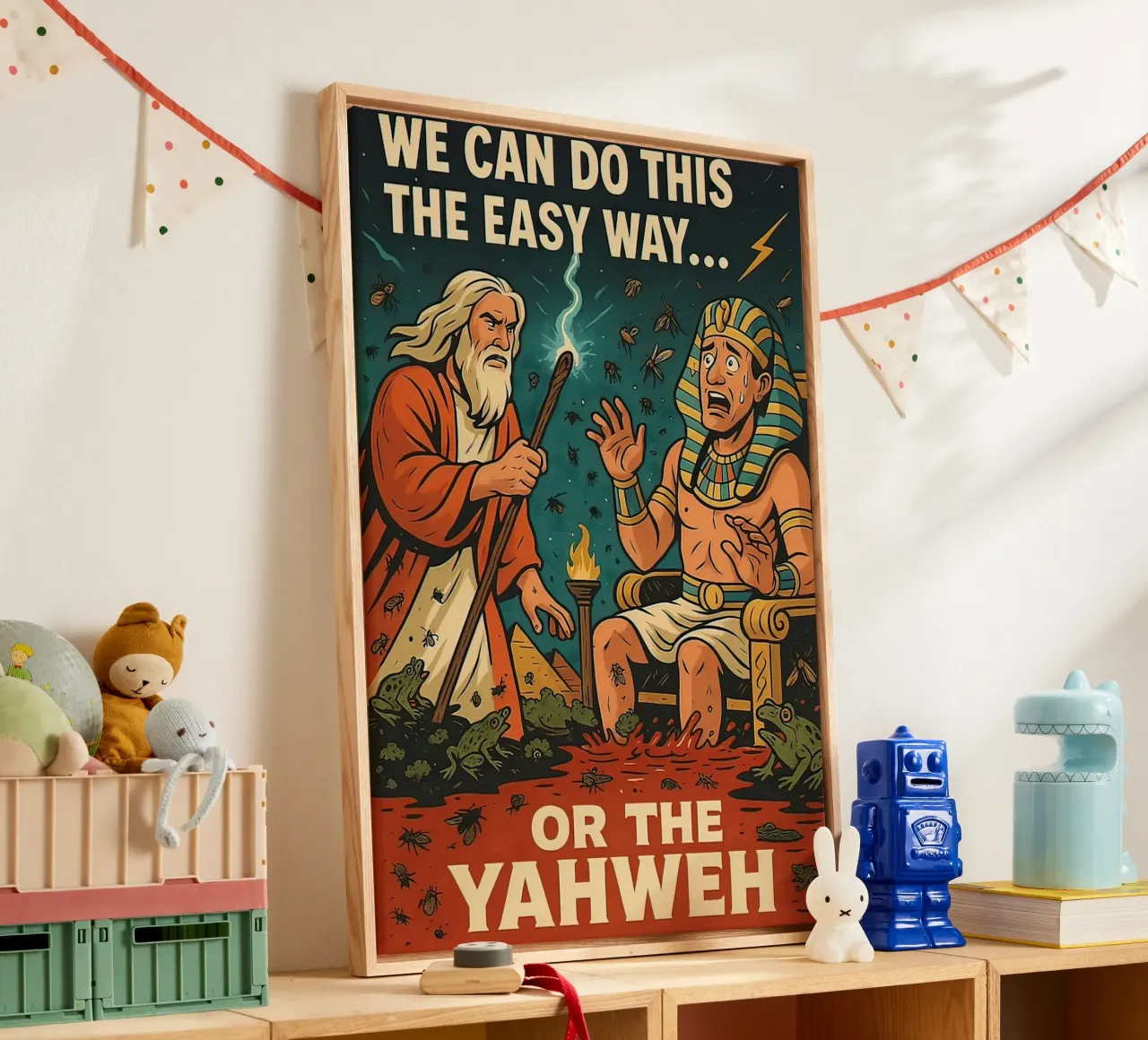 We Can Do This The Easy Way or the Yahweh canvas with Floater frame by Enlight