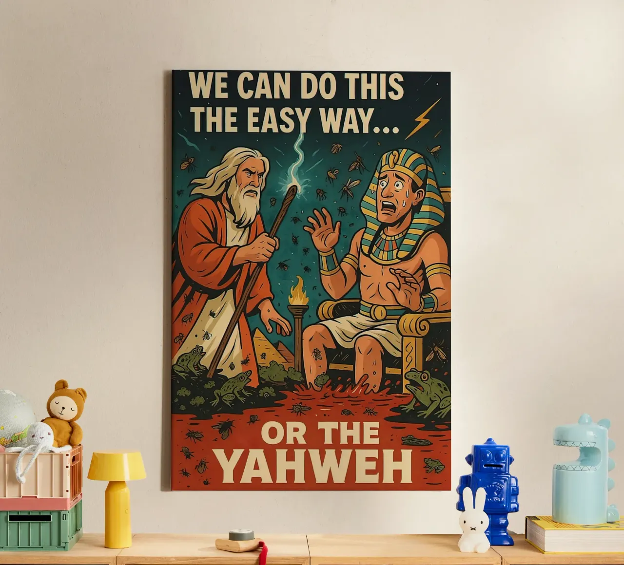 We Can Do This The Easy Way or the Yahweh canvas with Floater frame by Enlight